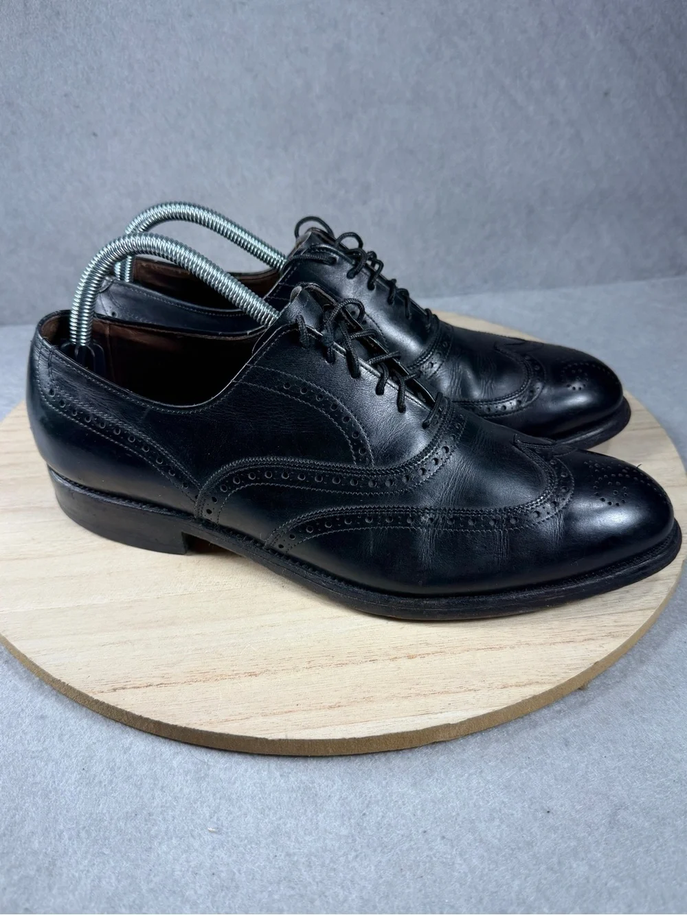 Allen Edmonds Chester Men’s 9.5 D Black Leather Wingtip Oxford Shoes USA Brogue